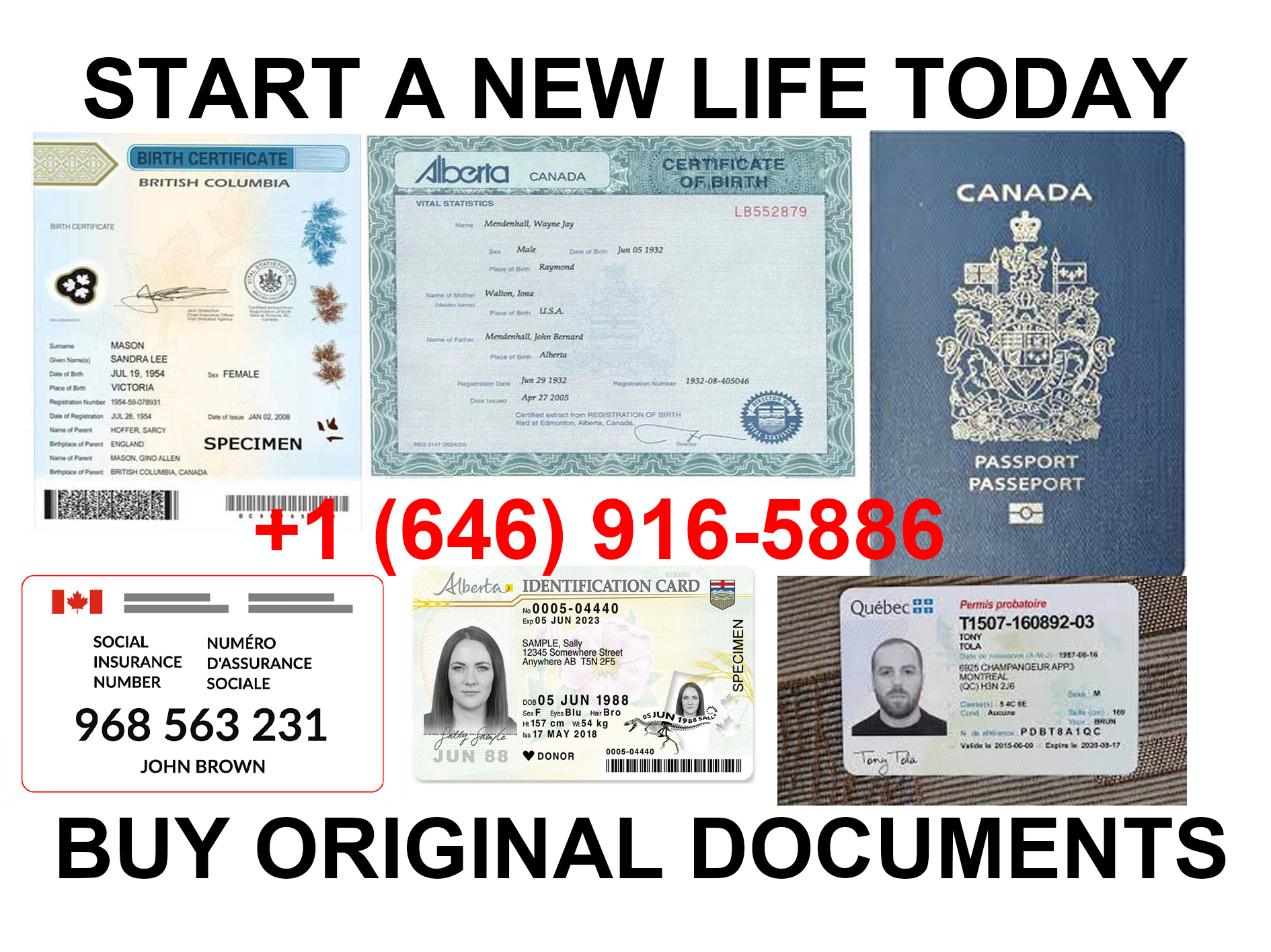 Buy Canada New Identity Package